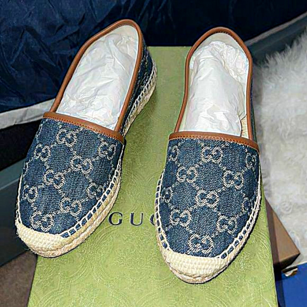 Gucci blue tea denim espadrilles size‎ 34 women